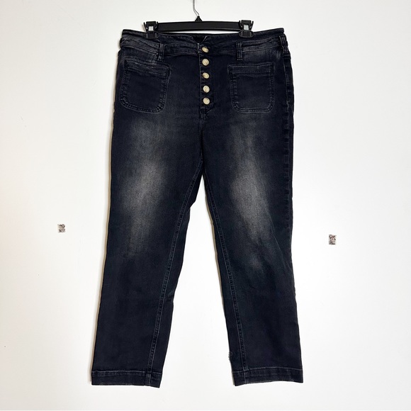 Pilcro and the Letterpress Denim - Pilcro and the letterpress black front button high rise slim jeans